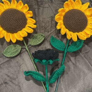 Sunflower Duo Bouquet with Mini Black Rose