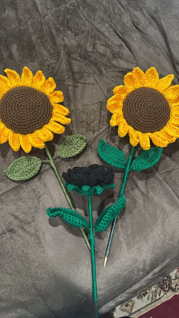 Sunflower Duo Bouquet with Mini Black Rose